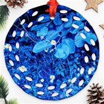 Blue Daisies Ornament (Round Filigree) Front