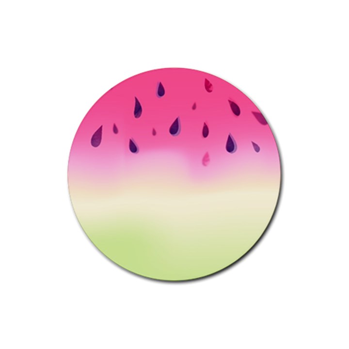 Watermelon Pastel Gradient Pink Watermelon Pastel Gradient Rubber Coaster (Round) 