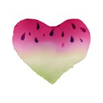 Watermelon Pastel Gradient Pink Watermelon Pastel Gradient Standard 16  Premium Flano Heart Shape Cushions Front