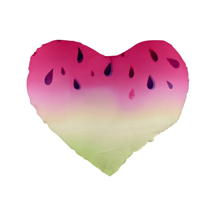 Watermelon Pastel Gradient Pink Watermelon Pastel Gradient Standard 16  Premium Flano Heart Shape Cushions