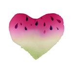 Watermelon Pastel Gradient Pink Watermelon Pastel Gradient Standard 16  Premium Flano Heart Shape Cushions Back