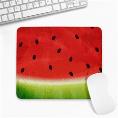 Juicy Paint Texture Watermelon Red And Green Watercolor Large Mousepads by genx