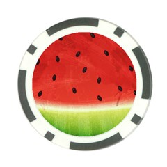 Juicy Paint Texture Watermelon Red And Green Watercolor Poker Chip Card Guard (10 Pack) by genx