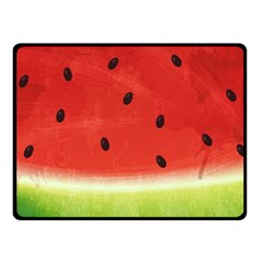 Juicy Paint Texture Watermelon Red And Green Watercolor Double Sided Fleece Blanket (small)  by genx