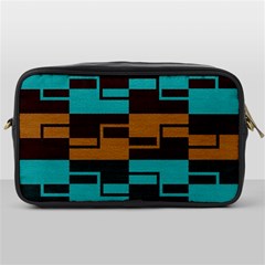 Illusion In Orange & Teal Toiletries Bag (one Side) by WensdaiAmbrose