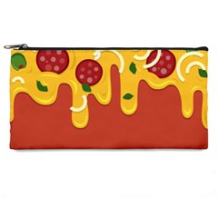 Pizza Topping Funny Modern Yellow Melting Cheese And Pepperonis Pencil Cases by genx