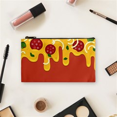 Pizza Topping Funny Modern Yellow Melting Cheese And Pepperonis Cosmetic Bag (small) by genx