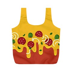 Pizza Topping Funny Modern Yellow Melting Cheese And Pepperonis Full Print Recycle Bag (m) by genx