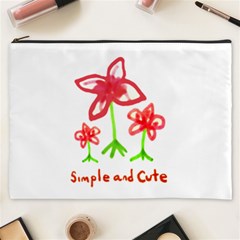 Flowers And Cute Phrase Pencil Drawing Cosmetic Bag (xxxl) by dflcprintsclothing