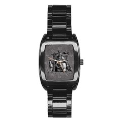 Odin Throne Marble Clock Black 15 10 10 100 Stainless Steel Barrel Watch by snek