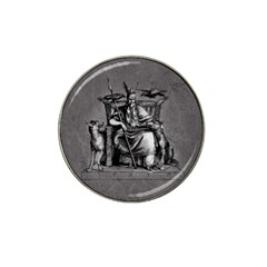 Odin On His Throne With Ravens Wolf On Black Stone Texture Hat Clip Ball Marker by snek