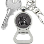 Odin on his Throne with ravens wolf on black stone texture Bottle Opener Key Chains Front