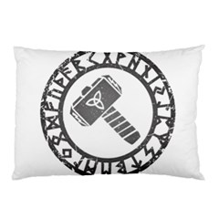 Thor Hammer With Runes Valhalla Tristella Viking Norse Mythology Mjolnir  Pillow Case (two Sides) by snek