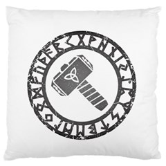 Thor Hammer With Runes Valhalla Tristella Viking Norse Mythology Mjolnir  Standard Flano Cushion Case (two Sides) by snek