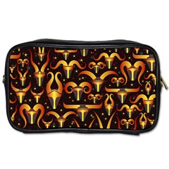 Stylised Horns Black Pattern Toiletries Bag (two Sides) by HermanTelo