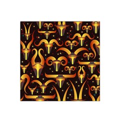 Stylised Horns Black Pattern Satin Bandana Scarf by HermanTelo