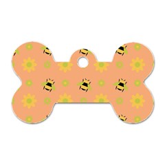 Bee Bug Nature Wallpaper Dog Tag Bone (one Side) by HermanTelo