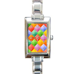 Background Colorful Geometric Triangle Rainbow Rectangle Italian Charm Watch by HermanTelo