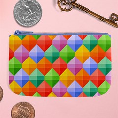 Background Colorful Geometric Triangle Rainbow Large Coin Purse by HermanTelo