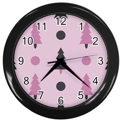 Christmas Tree Fir Den Wall Clock (black) by HermanTelo