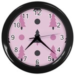 Christmas Tree Fir Den Wall Clock (Black) Front