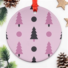 Christmas Tree Fir Den Round Ornament (two Sides) by HermanTelo