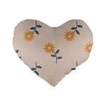 Flowers Continuous Pattern Nature Standard 16  Premium Flano Heart Shape Cushions Front