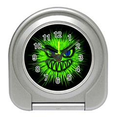 Monster Green Evil Common Travel Alarm Clock by HermanTelo