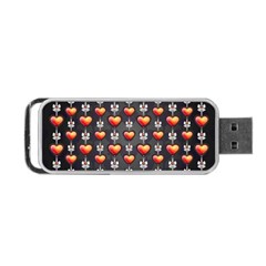 Love Heart Background Valentine Portable Usb Flash (two Sides) by HermanTelo