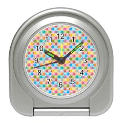 Seamless Pattern Background Abstract Rainbow Travel Alarm Clock by HermanTelo