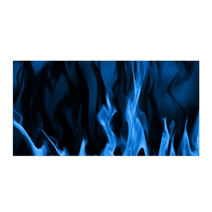 Smoke Flame Abstract Blue Satin Wrap