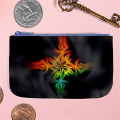 Smoke Rainbow Abstract Fractal Large Coin Purse by HermanTelo