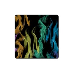 Smoke Rainbow Colors Colorful Fire Square Magnet by HermanTelo