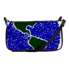 Globe Drawing Earth Ocean Shoulder Clutch Bag by HermanTelo