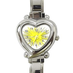 Smilie Sun Emoticon Yellow Cheeky Heart Italian Charm Watch by HermanTelo