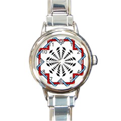 Star Illusion Mandala Round Italian Charm Watch by HermanTelo