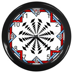 Star Illusion Mandala Wall Clock (black) by HermanTelo