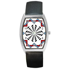 Star Illusion Mandala Barrel Style Metal Watch by HermanTelo