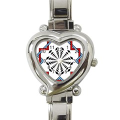 Star Illusion Mandala Heart Italian Charm Watch by HermanTelo