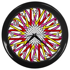 Sun Abstract Mandala Wall Clock (black) by HermanTelo