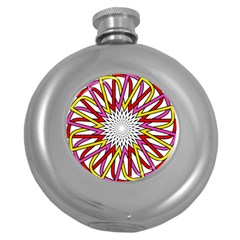 Sun Abstract Mandala Round Hip Flask (5 Oz) by HermanTelo