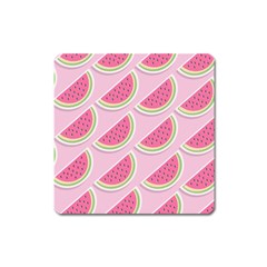 Melons Pattern Food Fruits Melon Square Magnet by Pakrebo