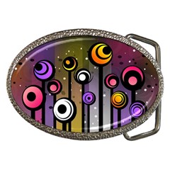 Abstract Flora Pinks Yellows Belt Buckles by Pakrebo