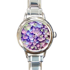 Abstract Background Circle Bubbles Space Round Italian Charm Watch by HermanTelo