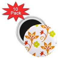 Pattern Floral Spring Map Gift 1 75  Magnets (10 Pack)  by HermanTelo