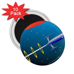 Rocket Spaceship Space Galaxy 2 25  Magnets (10 Pack)  by HermanTelo