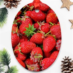 Strawberries Oval Ornament (two Sides) by TheAmericanDream