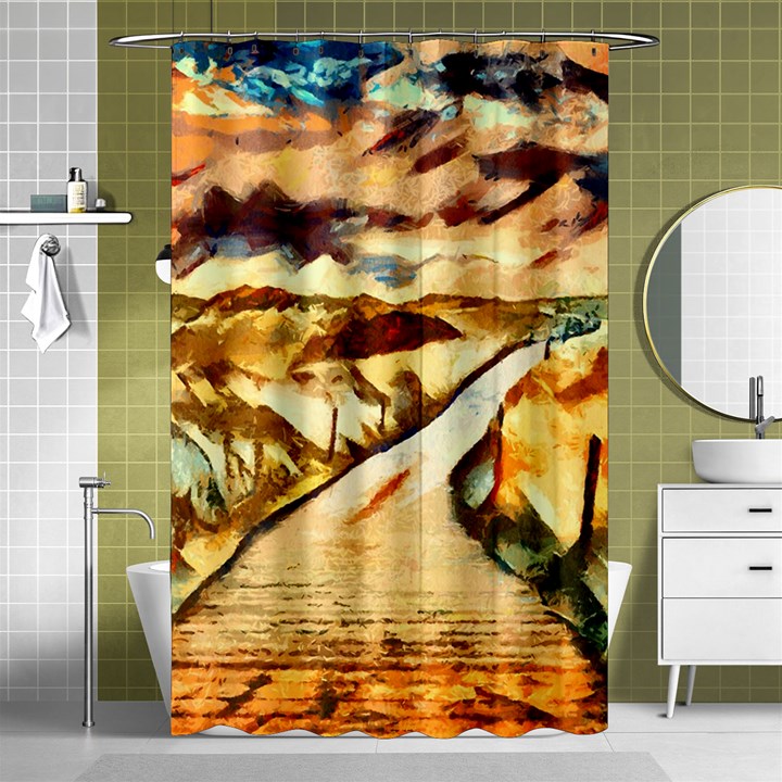 Painting Expressive Colors Texture Shower Curtain 48  x 72  (Small) 