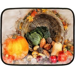 Pumpkin Vegetables Autumn Double Sided Fleece Blanket (mini)  by Pakrebo