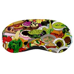 Eat Food Background Art Color Sleeping Mask by Pakrebo